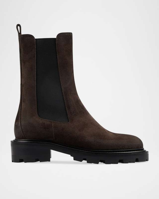 Suede Lug-Sole Chelsea Boots